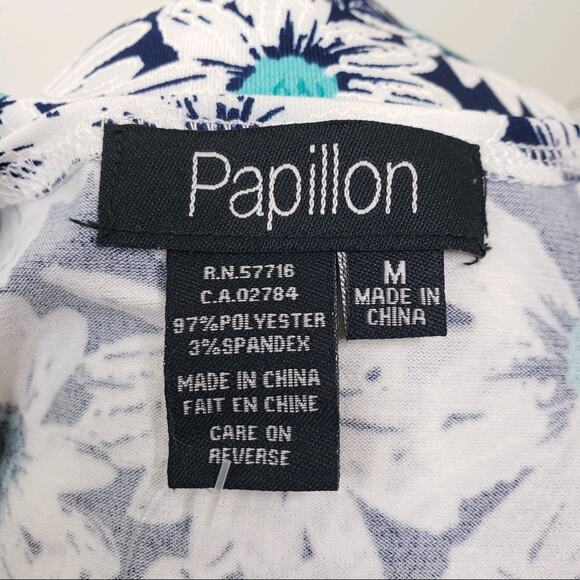 Papillon Womens M Daisy Print Knot Front Dress in Navy Daisy NEW - Picture 9 of 11